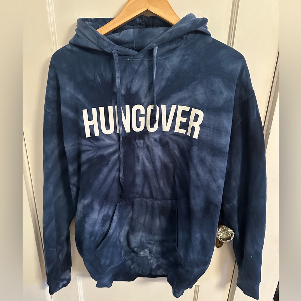 barstool “hungover” tie dye hoodie